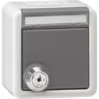 Gira 456930 presa Schuko con coperchio a ribalta chiudibile, con chiave unica, bianco puro lucido