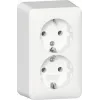GIRA 478013 presa SCHUKO 2 posti con piastra di montaggio, a parete, bianco puro