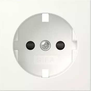 Gira 492103 Copertura per presa SCHUKO con coperchio a ribalta, System 55, bianco puro
