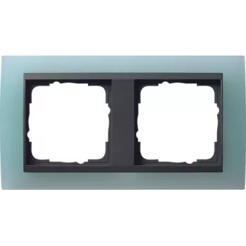 Gira Event Opak placca per interruttore singolo a bilanciere, antracite con lente blu 021285