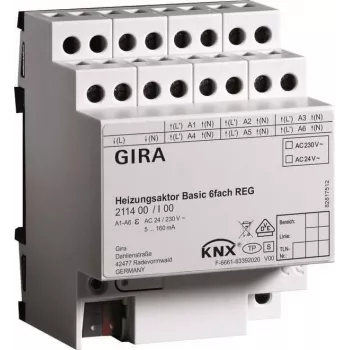 GIRA attuatore riscaldamento 6 canali basic KNX REG 211400