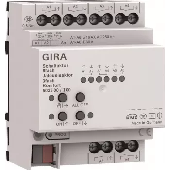 Gira KNX attuatore per commutazione e tapparelle 6f/3f 16 A 503300