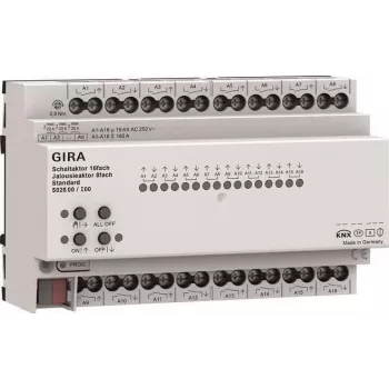 Gira KNX attuatore per commutazione e tapparelle/avvolgibili 16/8 canali 16 A REG Plus con KNX Secure 502800