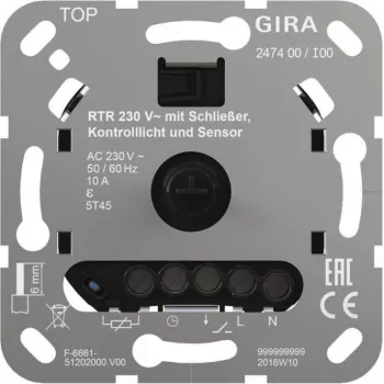 Gira termostato ambiente 230 V contatto NO 247400