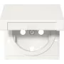 Gira 492227 copertura con coperchio a cerniera per presa SCHUKO, bianco puro opaco
