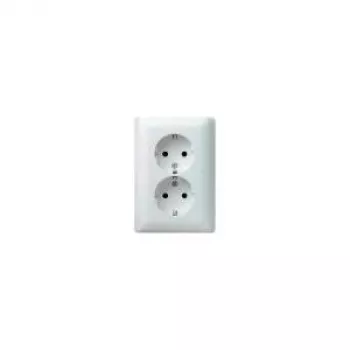 Gira Standard 55 Placca per presa doppia Schuko, bianco puro satinato (0780 04)