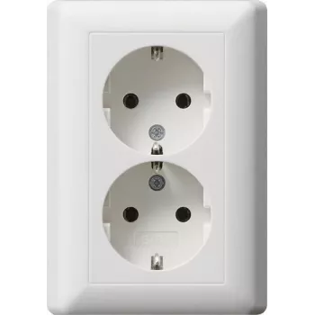 Gira Standard 55 presa doppia SCHUKO bianco puro opaco (078804)