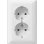 Gira Standard 55 presa doppia SCHUKO, bianco puro, morsetti push-in, senza griffe 078803