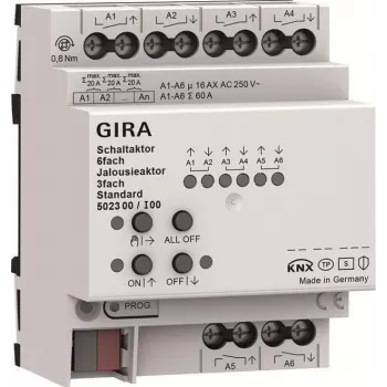 Gira attuatore di commutazione e tapparella 6f/3f 16 A 502300