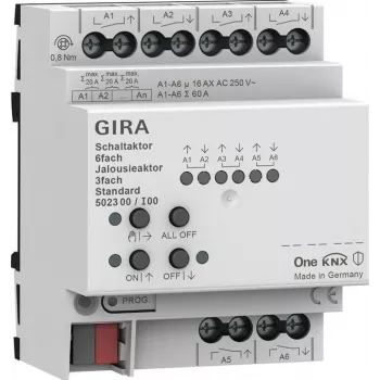 Gira attuatore di commutazione e tapparella 6f/3f 16 A 502300