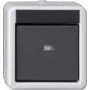 Gira System 55 placca per interruttore a bilanciere, antracite opaco, simbolo luce/off, a scatto, termoplastico, privo di alogeni, resistente ai raggi UV 515230
