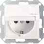 Gira System 55 inserto presa Schuko, bianco puro lucido, 16 A, 250 V, morsetti a vite, montaggio da incasso 045403