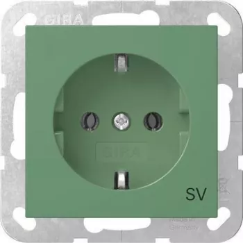 Gira System 55 inserto presa SCHUKO con protezione aumentata contro il contatto, verde 4188107
