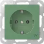 Gira System 55 inserto presa SCHUKO con protezione aumentata contro il contatto, verde 4188107