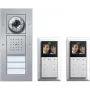 GIRA Set completo videocitofono cablato per casa per 2 famiglie, alluminio