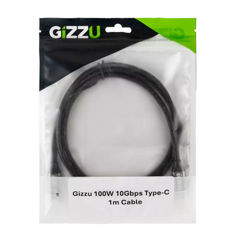 GIZZU cavo USB-C a USB-C 100W 10Gbps 1m nero
