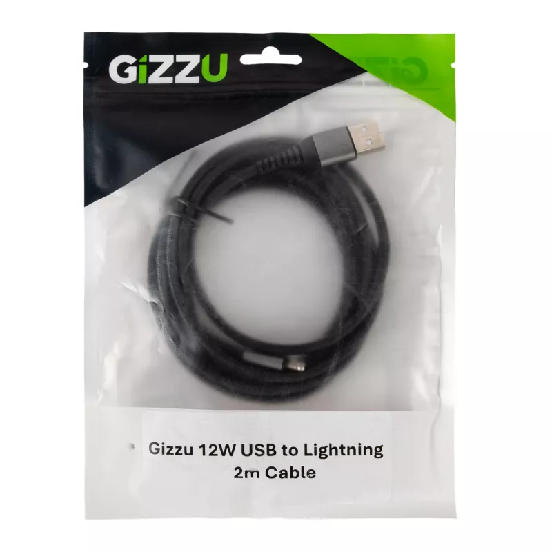 GIZZU cavo USB-Lightning 12W 2 m – ricarica rapida e sincronizzazione con certificazione MFi