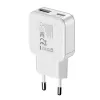 Gizzu caricabatterie da parete GaN 2 porte 30W USB-C PD + USB-A QC bianco