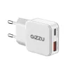 Gizzu caricabatterie da parete GaN 2 porte 30W USB-C PD + USB-A QC bianco