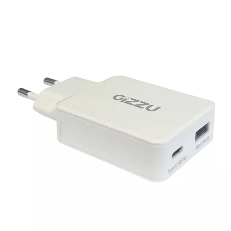 Gizzu caricabatterie da parete GaN 2 porte 65W