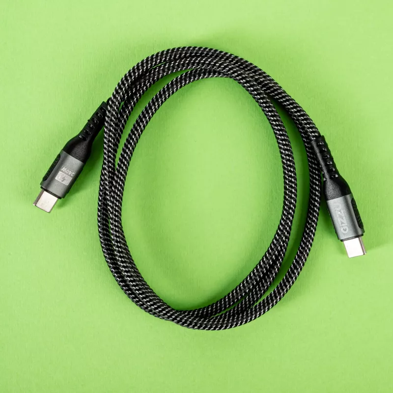 Cavo intrecciato GIZZU USB-C a USB-C 240W 480Mbps 1m nero