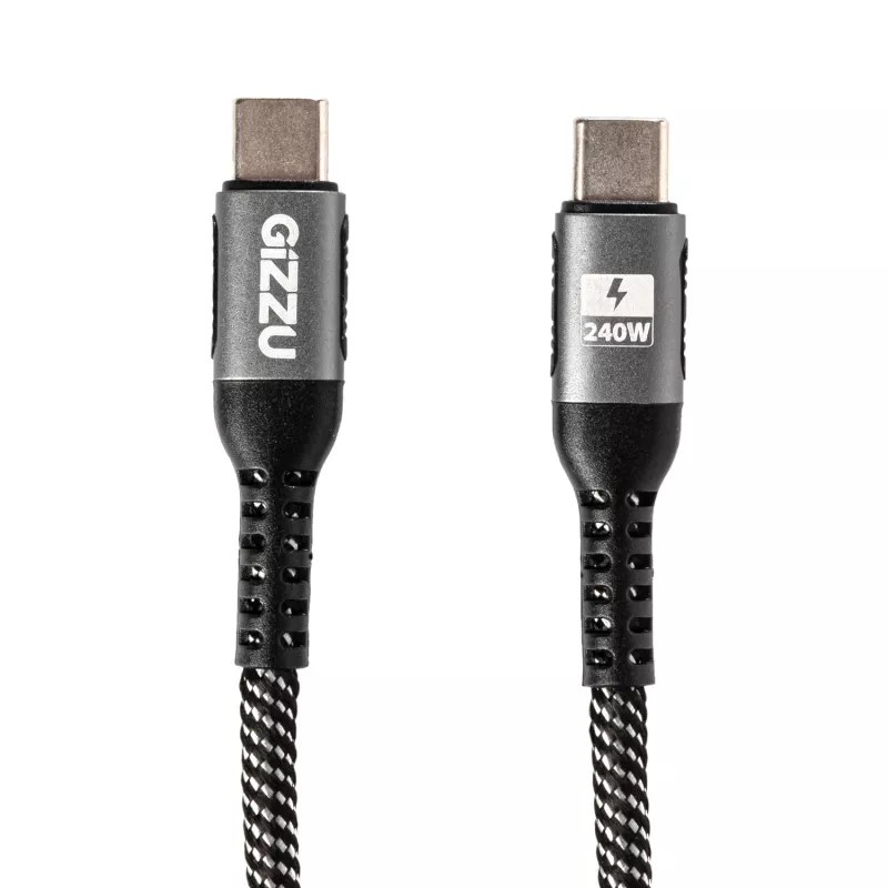 Cavo intrecciato GIZZU USB-C a USB-C 240W 480Mbps 1m nero