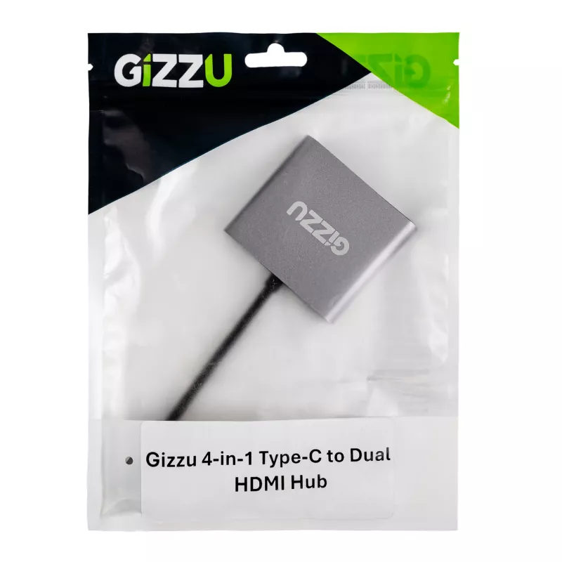 Gizzu Hub 4-in-1 da Type-C a doppio HDMI
