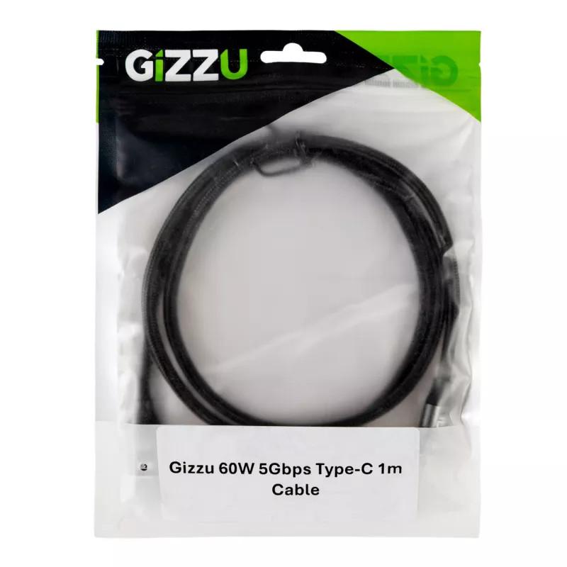 GIZZU cavo USB-C a USB-C 60W 5Gbps 2m nero