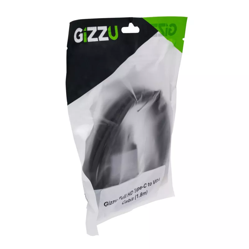 Gizzu Cavo Adattatore USB-C a VGA Full HD 1,8 m Nero