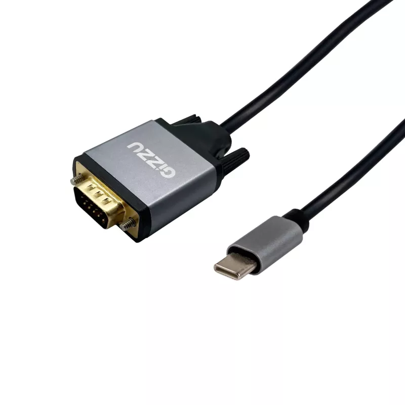 Gizzu Cavo Adattatore USB-C a VGA Full HD 1,8 m Nero