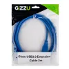 Gizzu Cavo di prolunga USB 3.0 2m – 5Gbps, connettore maschio a connettore femmina, nero