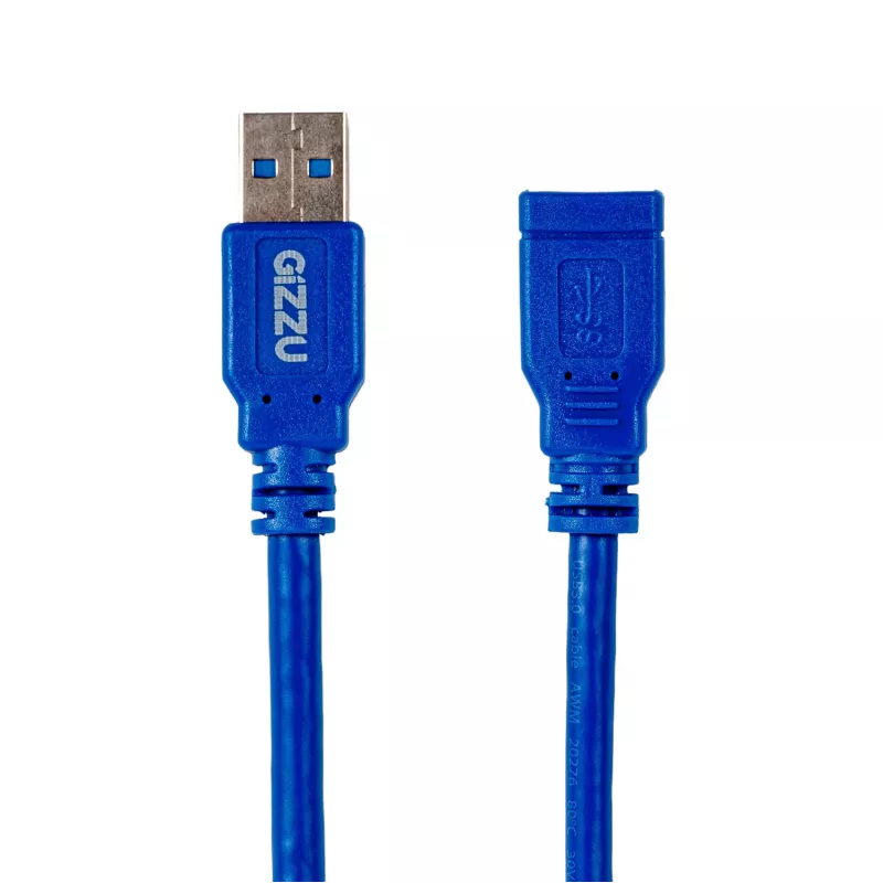 Gizzu Cavo di prolunga USB 3.0 2m – 5Gbps, connettore maschio a connettore femmina, nero