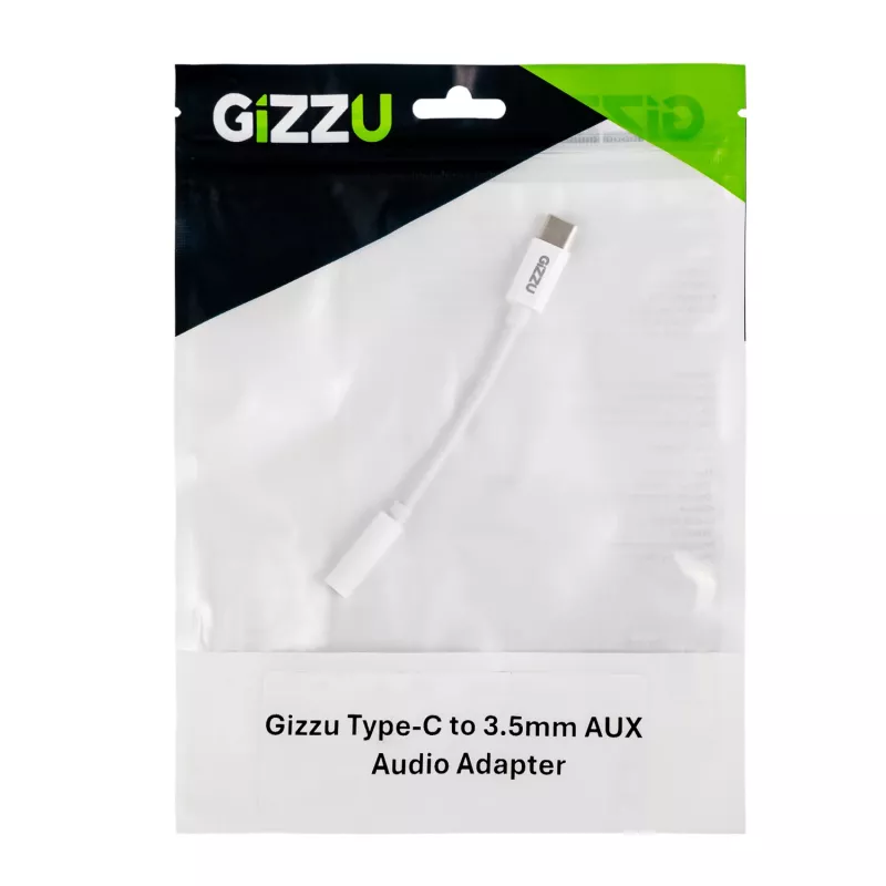 Gizzu Adattatore audio USB Type-C a 3,5 mm AUX - bianco