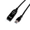 Gizzu cavo di prolunga attivo USB3.0 10m – cavo repeater SuperSpeed 5Gbps con amplificatore di segnale, USB-A maschio a femmina, bus-powered con porta DC opzionale, nero