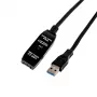 Gizzu cavo di prolunga attivo USB3.0 10m – cavo repeater SuperSpeed 5Gbps con amplificatore di segnale, USB-A maschio a femmina, bus-powered con porta DC opzionale, nero