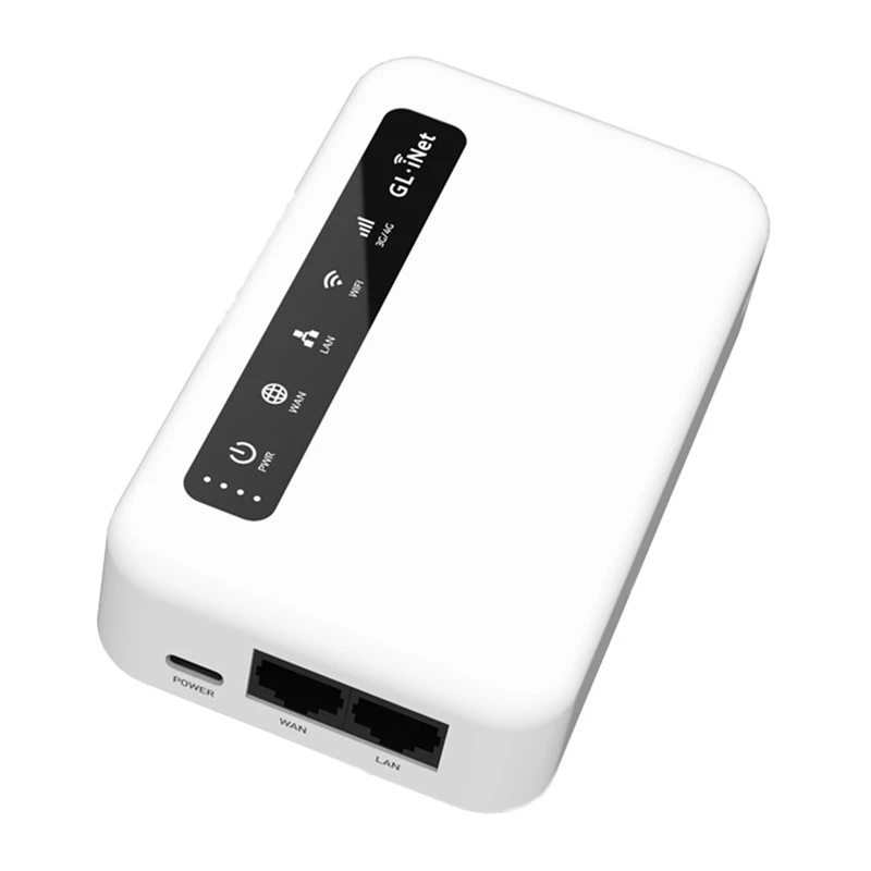 GL.iNet Puli 4G LTE router portatile con batteria 5000mAh, OpenWrt, VPN, Wi-Fi 4, 2x Ethernet, USB, MicroSD, nero