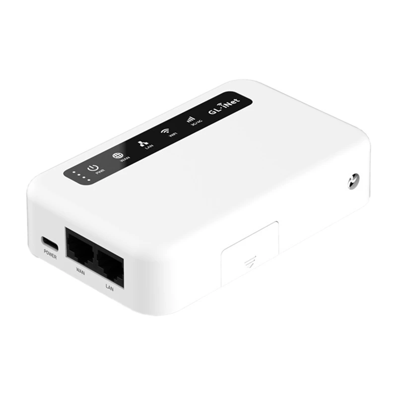 GL.iNet Puli 4G LTE router portatile con batteria 5000mAh, OpenWrt, VPN, Wi-Fi 4, 2x Ethernet, USB, MicroSD, nero