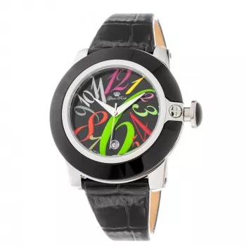 GLAM ROCK Orologio da donna GR32018-BB (44mm) - quarzo svizzero, lunetta in ceramica nera, cinturino in silicone