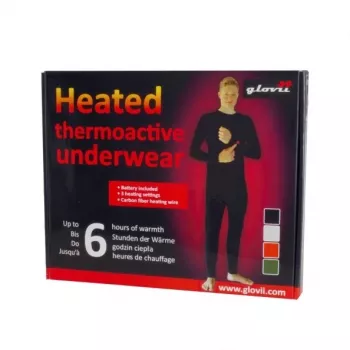 Glovii GJ1RL Maglia intima termica riscaldata, manica lunga, girocollo, nero