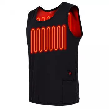 GLOVII GV2XL gilet riscaldato - unisex, elastico, alimentato USB, 5 zone di riscaldamento, 3 livelli di riscaldamento, nero, S-2XL