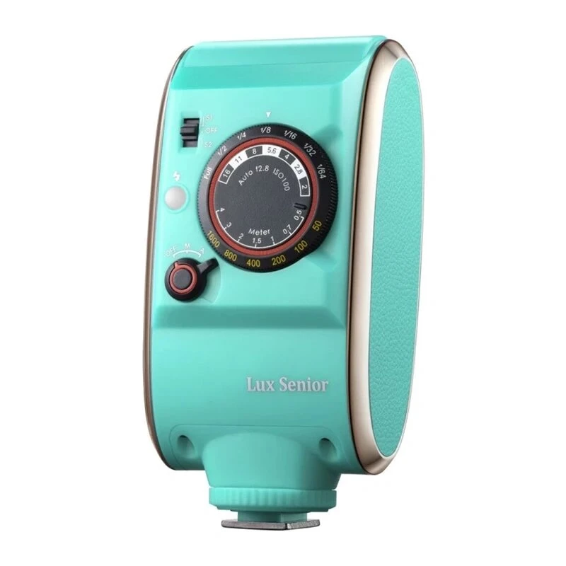 GODOX LUX Senior flash (verde) flash a slitta retrò con modalità auto/manuale, batteria integrata, display OLED, riflettore pieghevole