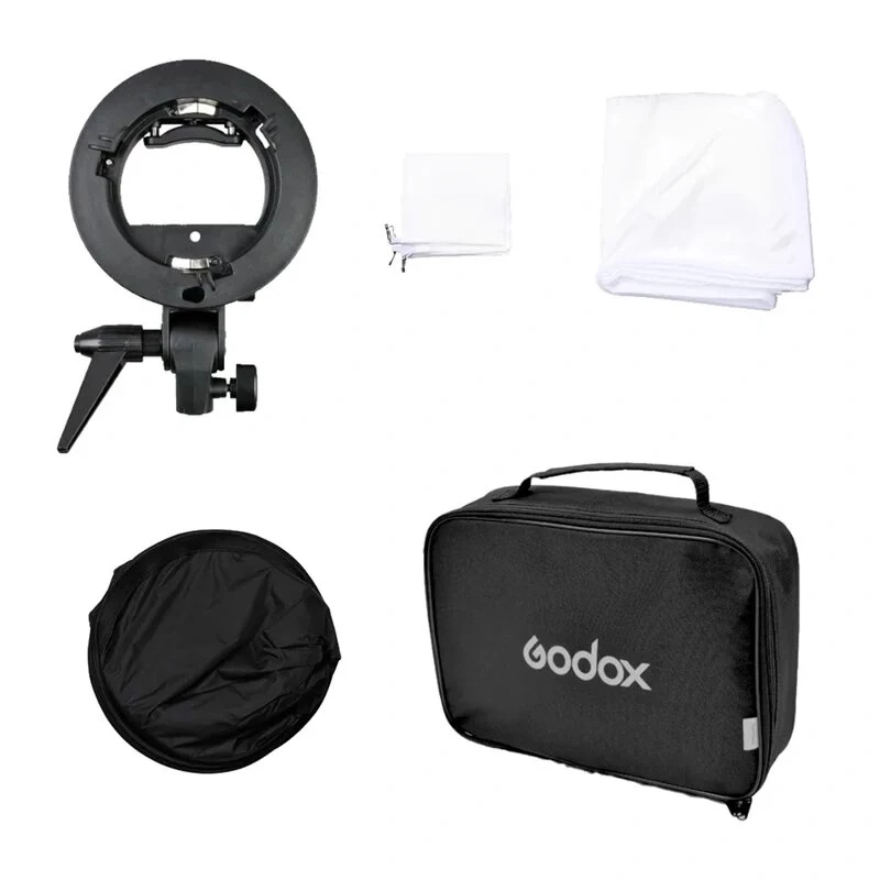 Godox SFUV6060 staffa S-Type per speedlite con softbox 60x60cm e borsa kit