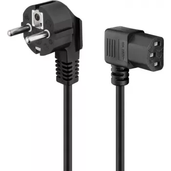 Goobay 51320 Cavo di alimentazione, spina Schuko (angolare) su connettore femmina IEC C13, nero, 5 m