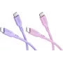 Goobay Berry Swirl set 2x cavo in silicone USB-C, 1,5 m, viola & rosa 81273