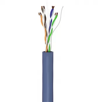 Goobay cavo di rete Cat 6a U/UTP, 305 m, rame massiccio, AWG 23, LSZH, blu (96097)