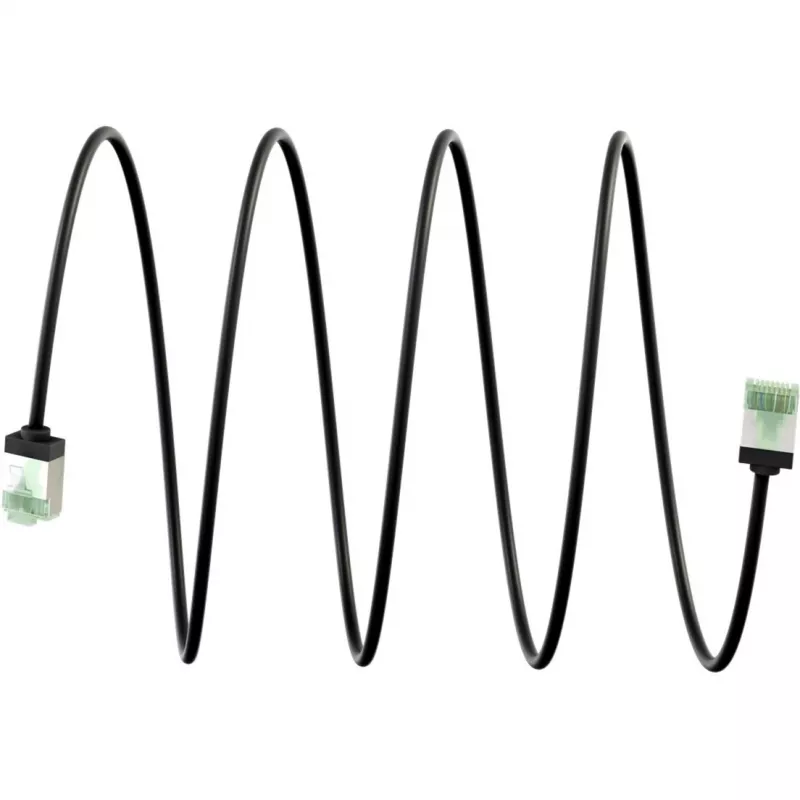 Goobay Cavo patch ultraflessibile Cat 8.1 Slim U/FTP, connettori extra corti, 5 m, nero (74356)