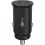GOOBAY Caricabatterie auto fast dual-USB-C PD (Power Delivery), nero - 30W (12/24V) adatto per dispositivi con USB-C