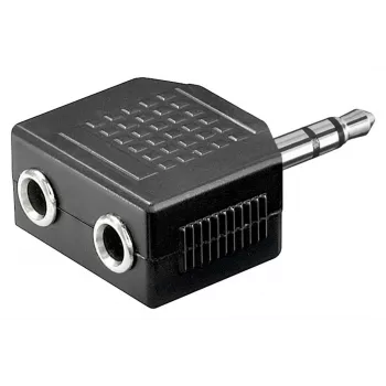 Goobay Adattatore cuffie AUX jack 3,5 mm splitter 1-to-2, 0,2 m, nero