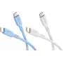 Goobay Ice Breeze set 2x cavo in silicone USB-C, 1,5 m, blu & bianco (81257)
