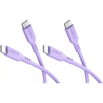 Goobay set 2x cavo in silicone USB-C, 1,5 m, viola (81249)